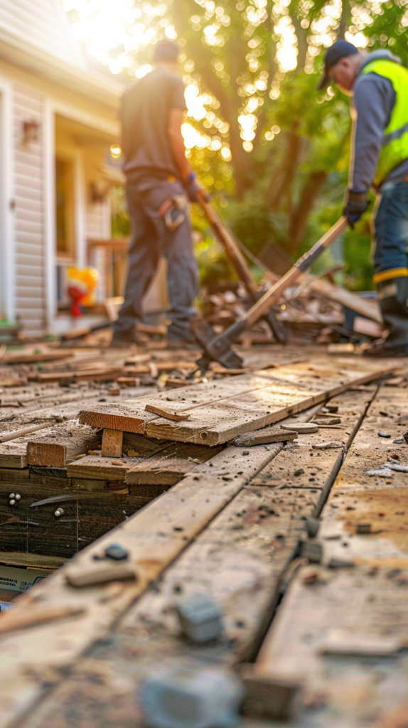 Structural demolition crew performing controlled tear-down in Saint Louis