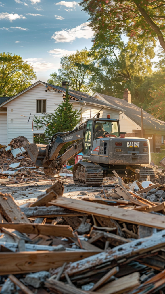Residential property demolition site in Saint Louis